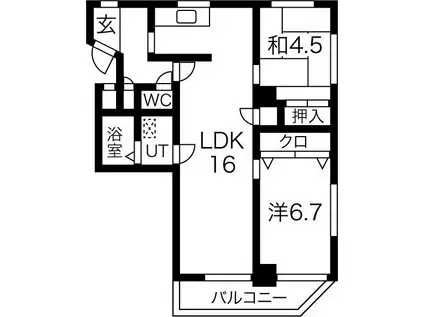 アビタマルフク(2LDK/3階)の間取り写真