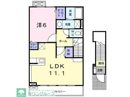 レイ・アンジュ(1LDK/2階)の間取り写真