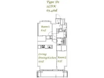 スプランディッド西日暮里(2LDK/10階)の間取り写真