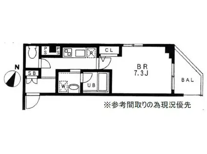 BIG-ONEビル(1K/4階)の間取り写真