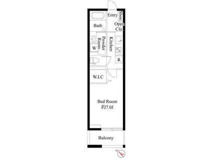 ウィステリア橋本(1K/2階)の間取り写真