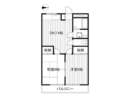 エターナル錦(2DK/1階)の間取り写真
