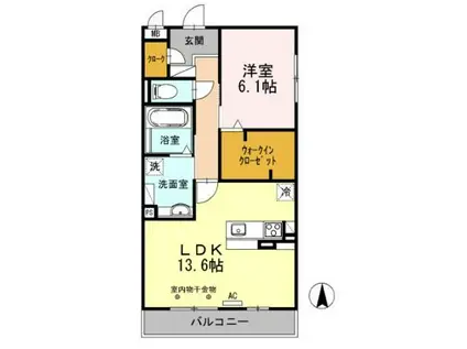 セジュール坪ノ内 II(1LDK/2階)の間取り写真