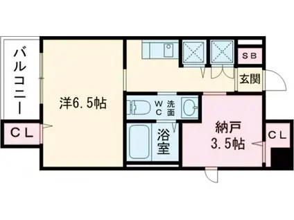 ディアコート宿屋町(2K/7階)の間取り写真