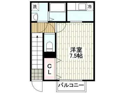 アムール矢澤(1K/2階)の間取り写真