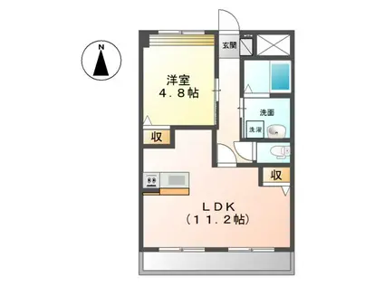 ARVTA沖(2LDK/1階)の間取り写真