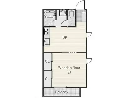 ロイヤルハイツ(1DK/2階)の間取り写真