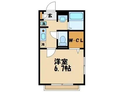 ラ・ジュピター(1K/2階)の間取り写真