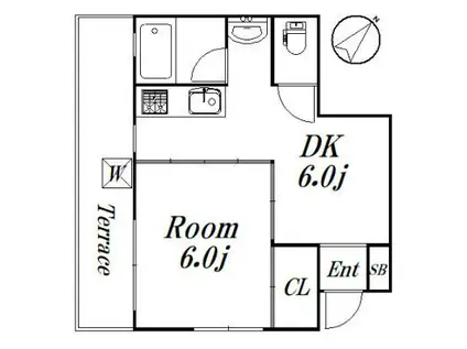 プルミエ荻窪(1DK/1階)の間取り写真