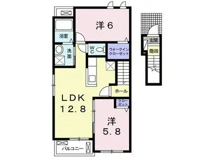 メゾン・エトワールV(2LDK/2階)の間取り写真