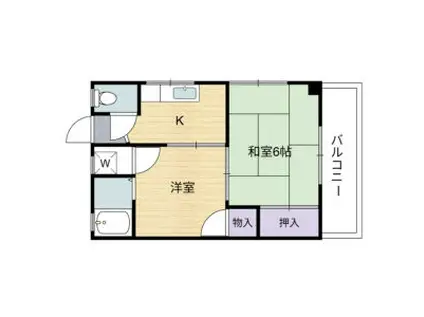 バローレ堺(2K/4階)の間取り写真