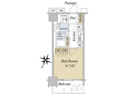アクシルコート日本橋本町(1K/5階)の間取り写真