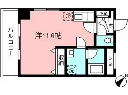 AI野毛壱番館(ワンルーム/6階)の間取り写真