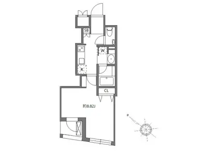 フラッフィー日本橋浜町(1K/6階)の間取り写真