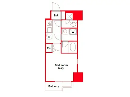 DORMOUSE FINE(1K/2階)の間取り写真