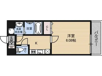 CP深江橋(1K/1階)の間取り写真