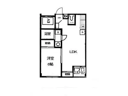 ロワール白河(1LDK/3階)の間取り写真