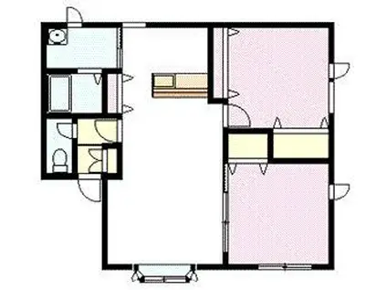 丘の上ハイツ(2LDK/1階)の間取り写真
