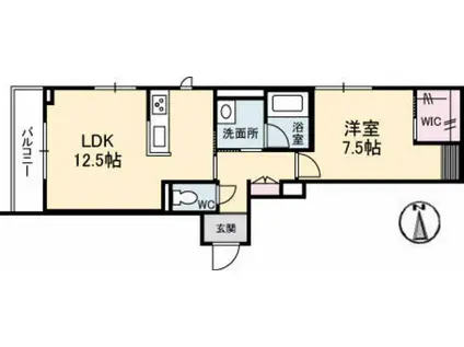 ガーデンズ ヒモリ(1LDK/3階)の間取り写真