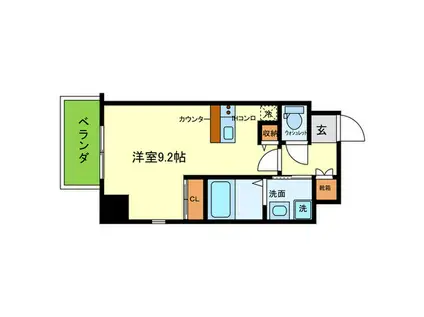 ONLYONE伊丹千僧(ワンルーム/3階)の間取り写真