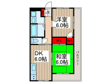 グリーンピア(2DK/2階)の間取り写真