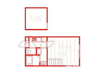 アークアンシェル(1K/2階)の間取り写真