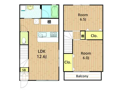 御殿山テラスII(2LDK/1階)の間取り写真