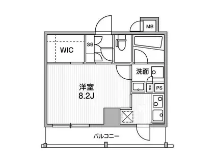 オルタナ銀座(ワンルーム/2階)の間取り写真