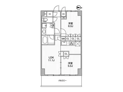 NIDO ASAKUSA(2LDK/10階)の間取り写真