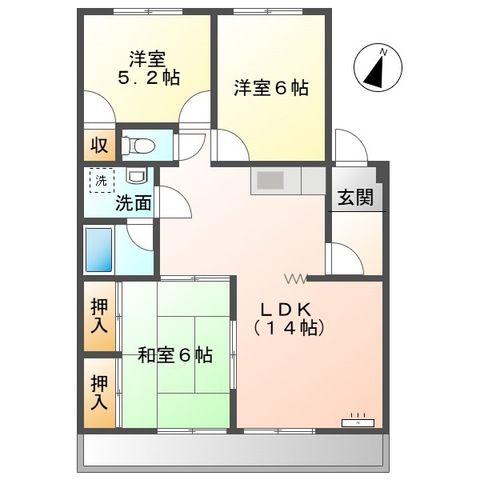ロイヤルハイム(3LDK/2階)の間取り写真