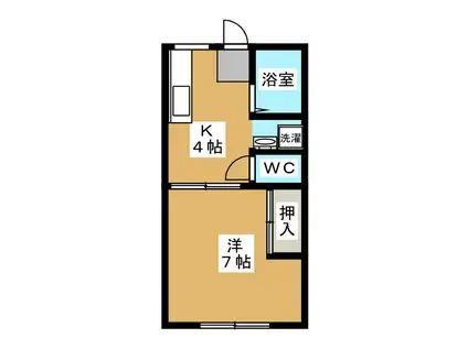 メゾンジュネスA(1K/2階)の間取り写真