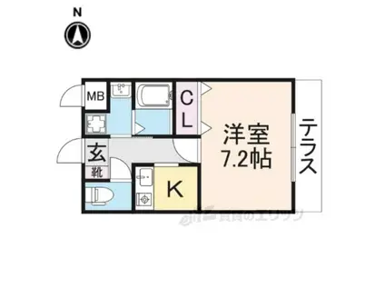 FLAS富雄(1K/3階)の間取り写真