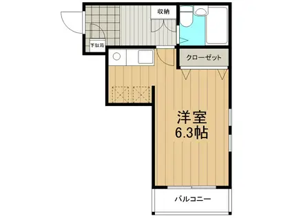 湘南テラスII(ワンルーム/2階)の間取り写真