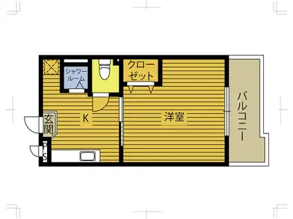 GRAZIE千桐(1K/3階)の間取り写真