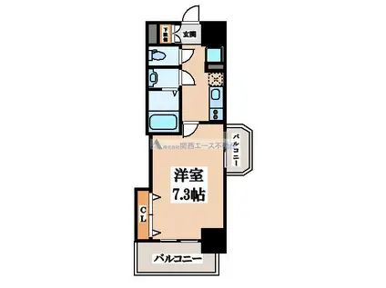 ラグゼ布施南(1K/9階)の間取り写真