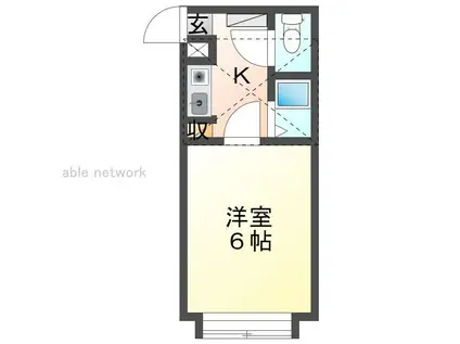 ブルースクエア(1K/2階)の間取り写真