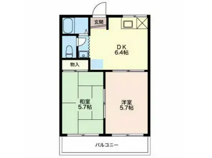 アネックス鈴木II(2DK/2階)の間取り写真