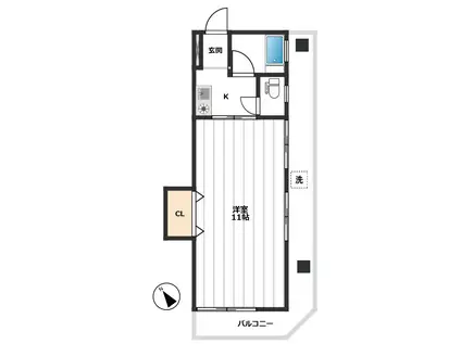 コーポ常和(1K/3階)の間取り写真