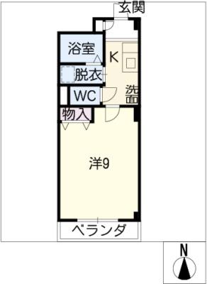 グルーヴィー竹の山(1K/1階)の間取り写真