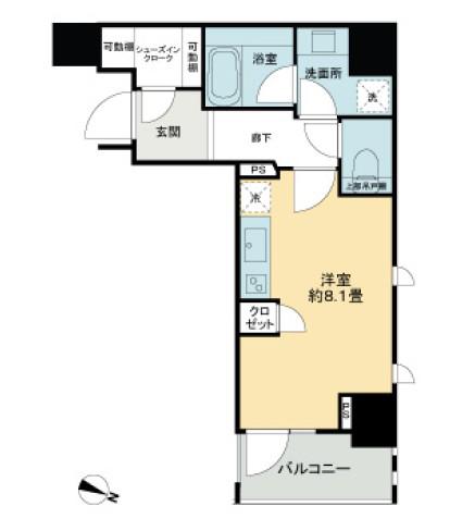 ライオンズ千代田岩本町ミレス-KDA(ワンルーム/5階)の間取り写真