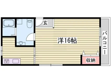 二ゴーマンション(1K/3階)の間取り写真