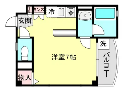 ディーシモンズ(ワンルーム/2階)の間取り写真