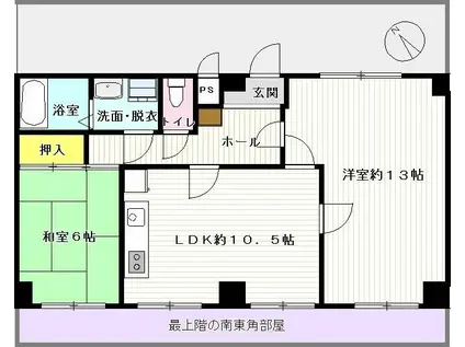 ヴィラフェレイロ(2LDK/4階)の間取り写真