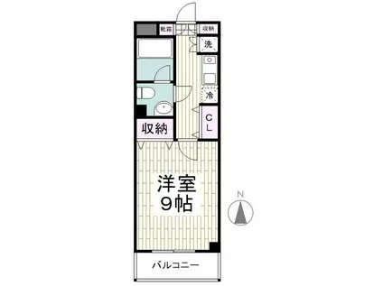 グランドテラス深見台(1K/2階)の間取り写真