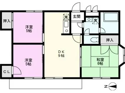 パークアベニュー(3DK/3階)の間取り写真