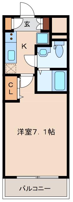 ラクラス新大阪(1K/3階)の間取り写真