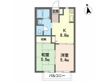 パークサイド中野C(2DK/2階)の間取り写真