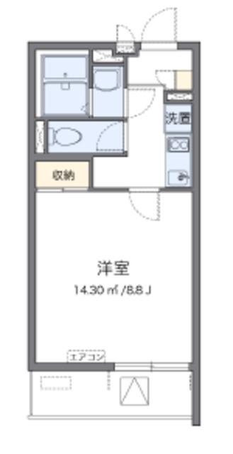 クレイノグラシアス ツー(1K/3階)の間取り写真
