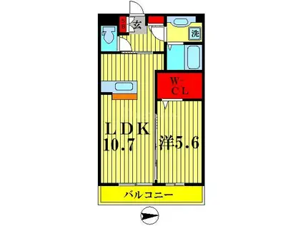 オッツTM(1LDK/2階)の間取り写真