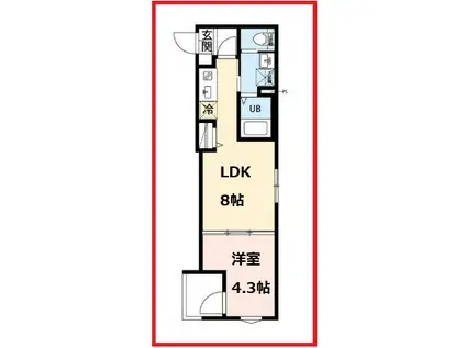 ロボットホーム千住大橋(1LDK/1階)の間取り写真